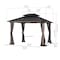 Sunjoy 10 ft. x 12 ft. Hardtop Gazebo with Netting and LED Lights A102023920 - alternate 2