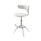 Homeroots Set of Two White and Silver Metal and Faux Leather Low Back Adjustable Height Bar Chairs, 2PK 555037 - alternate 1