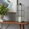 Homeroots 23" Gold Distressed Geometric Metal And Glass Tabletop Lantern Candle Holder 609337 - alternate 2
