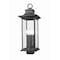 Z-Lite Tiberius 4 Light Outdoor Post Mount Fixture, Black/Clear Seedy, 9 In W x 24.5 In H 5017PHBS-BK - alternate 1