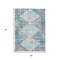 Homeroots 5' X 8' Teal Blue And Beige Geometric Washable Indoor Outdoor Area Rug 632012 - alternate 2