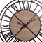 Homeroots 59" Black And Brown Metal and Solid Wood Skeleton Circle Wall Clock 376233 - alternate 2