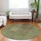 Homeroots 8' Brown Taupe And Green Round Striped Washable Indoor Outdoor Area Rug 613171 - alternate 2