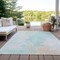 Homeroots 3' X 5' Pale Aqua Beige And Ivory Abstract Washable Indoor Outdoor Area Rug 617413 - alternate 2