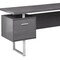 Homeroots 71" Gray and Silver L Shape Computer Desk With Three Drawers 333471 - alternate 2
