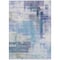 Homeroots 5' X 8' Blue Ivory And Gray Abstract Washable Indoor Outdoor Area Rug 602915 - alternate 2