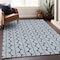 Homeroots 5' X 8' Denim Blue And Ivory Ogee Washable Indoor Outdoor Area Rug 601549 - alternate 2