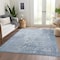 Homeroots 10' X 14' Sky Blue Abstract Washable Indoor Outdoor Area Rug 608255 - alternate 2