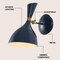 Jonathan Y Josef 10" Adjustable Iron Retro LED Wall Sconce, Navy JYL9066C - alternate 2