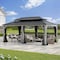 Sunjoy 12x20 ft. Wood Gazebo, Outdoor Patio Steel Hardtop Gazebo, Black A102032641 - alternate 2
