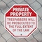 Signmission Private Property Trespassers Will B, 6 Inch X 6 Inch, Plastic Sign OC-P-6-144 - alternate 2