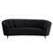 Homeroots 92" Black Velvet Sofa 491038 - alternate 1