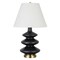 Homeroots 26" Black and Gold Glass Gourd Table Lamp With White Empire Shade 524384 - alternate 1