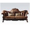 Homeroots 73in Dark Brown And Brown Velvet Loveseat and Toss Pillows 374216 - alternate 1
