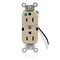 Leviton Leaded Dup Rec HG 15A 125V Self-Gr Ivr 8200-CI - alternate 1
