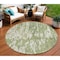Homeroots 8' Sage And Ivory Round Abstract Washable Indoor Outdoor Area Rug 613316 - alternate 1