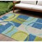 Homeroots 10' X 14' Denim Blue And Lime Green Geometric Washable Indoor Outdoor Area Rug 612580 - alternate 1