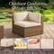 Alaterre Furniture Alaterre Montara Corner Outdoor Wicker Chair with Cream Cushions Tan Patio Furniture 80-OUTD-MONTARA-CRN - alternate 2