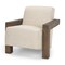 Homeroots 35" Cream and Brown Fabric and Solid Wood Arm Chair 606019 - alternate 1