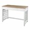 Homeroots 43" Natural And White Writing Desk With Three Drawers 402056 - alternate 2