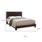 Homeroots Dark Brown Solid Wood Queen Tufted Upholstered Linen Bed Frame with Nailhead Trim 333291 - alternate 2