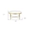 Homeroots 36" White And Gold Genuine Marble And Steel Round Coffee Table 565096 - alternate 2