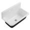 Kingston Brass 36" Cast Iron Single Bowl Wall Mount Kitchen Sink, 2-Hole with Strainer, White/Polished Chrome KGCKWS3620111 - alternate 1