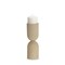 Homeroots 11" Beige Metal Tabletop Pillar Candle Holder 608426 - alternate 1