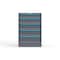 Strong Hold 5 drawer cabinet - (1x 5ft, 1x 6ft, 2x 7ft, 1x 8ft) - Blue accents - Keyed Different S3044-PPDAS-0502FS - alternate 1