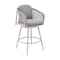 Armen Living Rhodes Outdoor Patio Swivel Bar Stool in Aluminum with Light Gray Rope and Cushions LCRHBALGRY30 - alternate 1