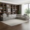 Homeroots Light Gray Italian Leather Power Reclining Curved Eight Piece Corner Sectional With Console 544992 - alternate 2