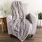Lavish Home Sherpa Fleece Throw Blanket for Couch, Gray, 50 inx 60 in 67-THROW-GRY - alternate 2