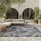 Homeroots 6' X 9' Navy Blue And Beige Botanical Leaves Indoor Outdoor Area Rug 546680 - alternate 2