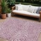 Homeroots 9' X 12' Plum And Ivory Abstract Washable Indoor Outdoor Area Rug 599008 - alternate 1