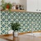 Homeroots 5" x 5" Blue And Green Vinyl Arabesque Peel And Stick Removable Tiles 572060 - alternate 2