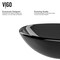 Vigo Giovanni Sheer Black Glass 17 in. L x 17 in. W x 6 in. H Round Vessel Bathroom Sink VG07042 - alternate 2