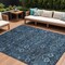 Homeroots 9' X 12' Blue and Black Floral Washable Non Skid Indoor Outdoor Area Rug 564309 - alternate 1