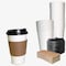 Ecoquality 20oz White Paper Coffee Cups with Black Dome Lids and Sleeves - For Home, Office, 100PK EQ20WHTPCBDLS-100 - alternate 1