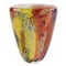 Homeroots 8" Orange Red and Yellow Murano Glass Abstract Oval Table Vase 375778 - alternate 1