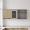 Homeroots 24in Gray and Natural Wood Wall Mounted Kitchen Cabinet With Three Doors 491987 - alternate 2
