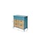 Homeroots 30in Teal Wood And Water Hyacinth Accent Cabinet With Six Drawers 286668 - alternate 2