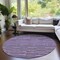 Homeroots 8' Purple And Lavender Round Striped Washable Indoor Outdoor Area Rug 587928 - alternate 2