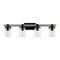 Jonathan Y Bungalow 32" 4-Light Iron/Seeded Glass Rustic Farmhouse LED Vanity Light, Black/Gray Oak Wood Finish JYL7510B - alternate 2