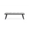 Homeroots 57in Light Gray and Black Upholstered Faux Leather Bench 372148 - alternate 2