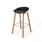 Homeroots Set of Two Black and Natural Heavy Duty Plastic and Wood Backless Bar Height Bar Chairs, 2PK 628739 - alternate 2