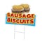 Signmission Sausage Biscuits Die Cut Yard & Stake plastic coroplast window, C-DC-1216-Sausage Biscuits19 C-DC-1216-DS-Sausage Biscuits19 - alternate 1