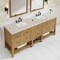 James Martin Vanities Breckenridge 84" Dbl Vanity, Light Natural Oak, 3 CM Et. Jasmine Pearl Top, FreePower Wireless Charger 330-V84-LNO-FEJP - alternate 2