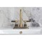 Kingston Brass Knurled Double-Handle 4" Centerset Bathroom Faucet with Brass Pop-Up, Antique Brass KS6643KNL - alternate 2