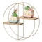 Vintiquewise Elegant 2-Tier Decorative Floating Circular Silhouette Wall Shelf - Circular Metal and Wood QI004691.2GD - alternate 2