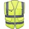Neiko Medium Ultra Reflective Vest with Stripes & Zipper for Men and Women, Neon Yellow 53993A - alternate 1